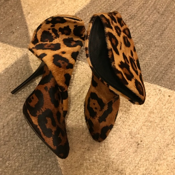 leopard print pony hair shoes